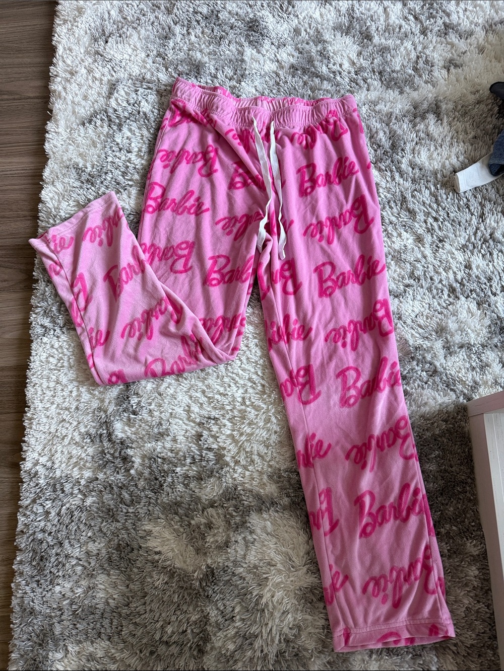 Barbie Pink Script Logo Fleece Pajama Pants